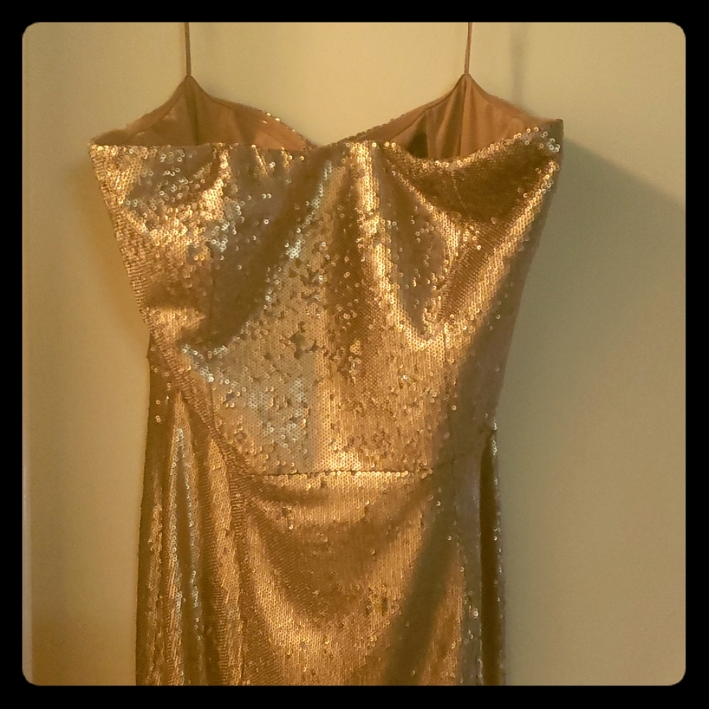 Dress the Population Gold Sequined Dress